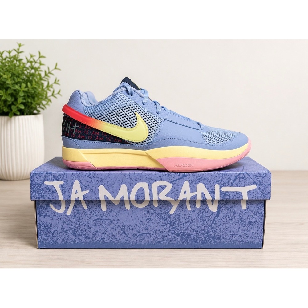 Nike‎ Ja 1 Day One Cobalt Bliss Citron Tint Basketball Shoes DR8785-400 Mens 10